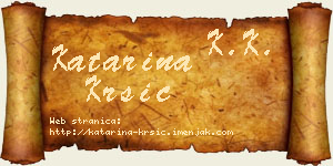 Katarina Kršić vizit kartica